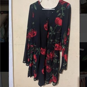 XL Charlotte russe rose printed romper